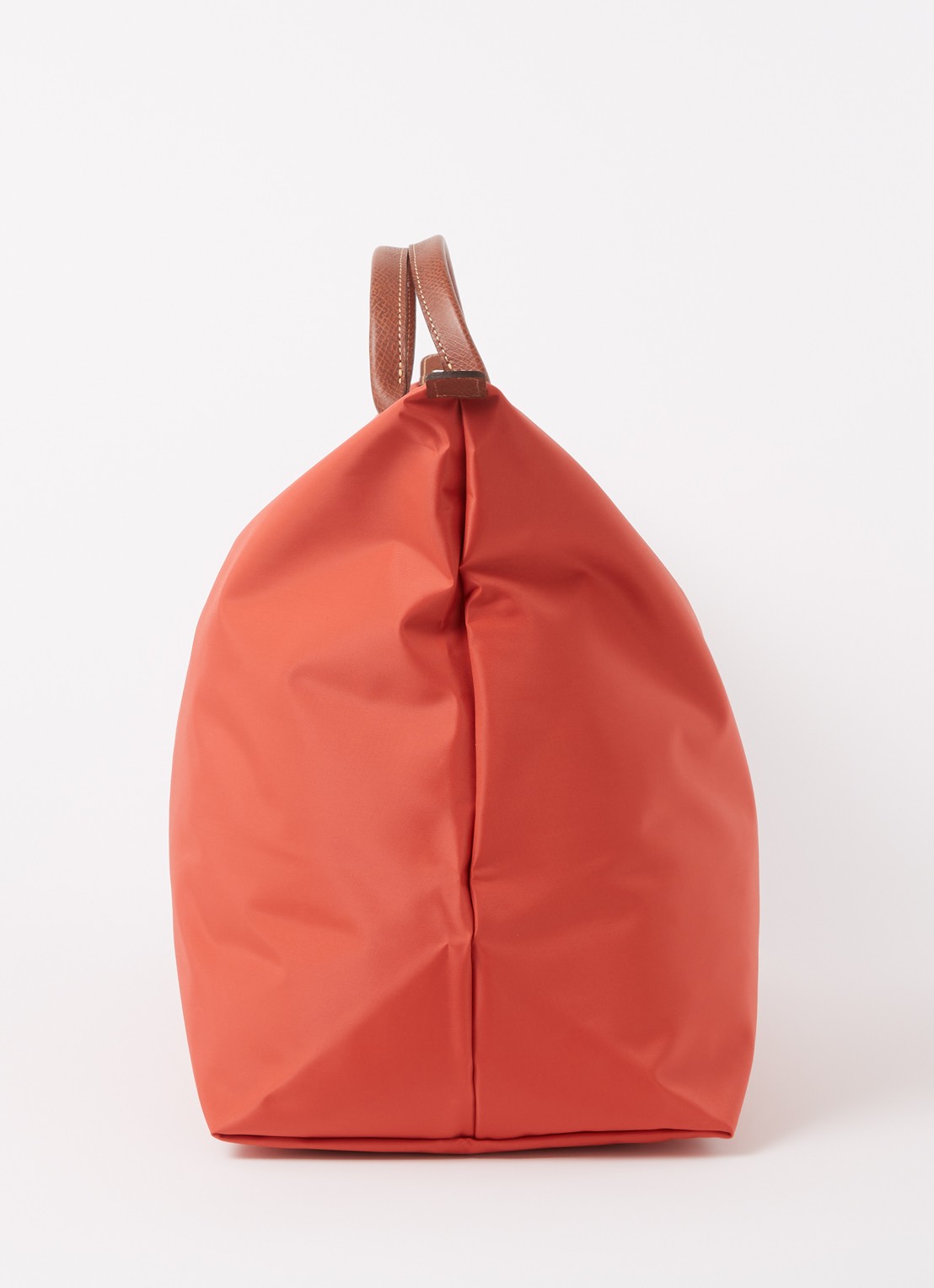 Longchamp Le Pliage Original reistas XL met leren details - detail 2 oranjerood