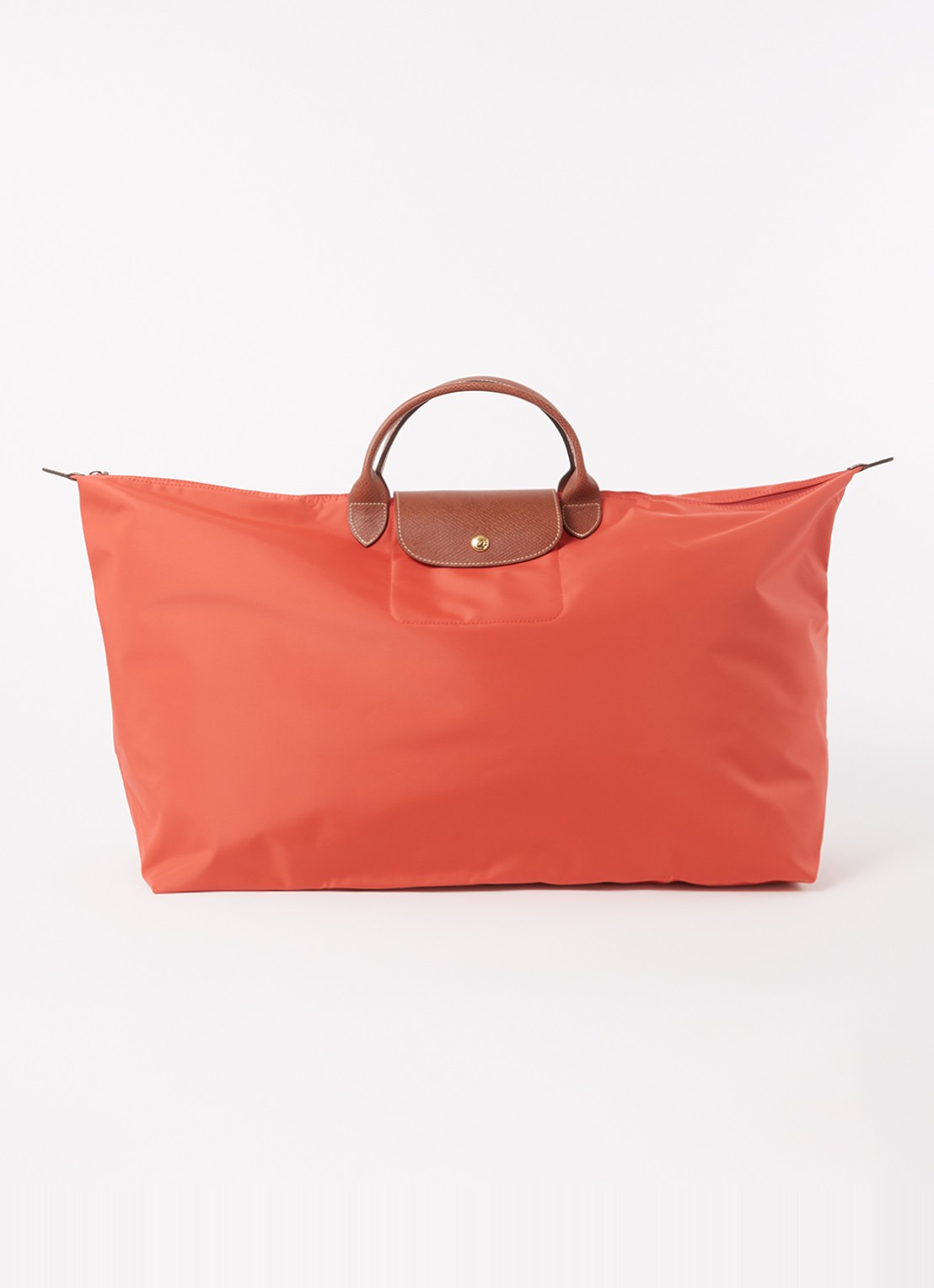 Longchamp Le Pliage Original reistas XL met leren details - voorkant 4 oranjerood