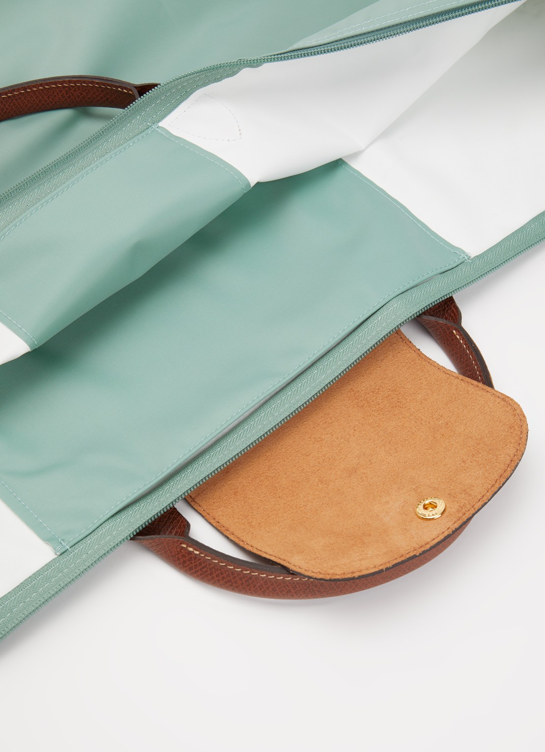 Longchamp Le Pliage Original reistas XL met leren details - detail 3 mint