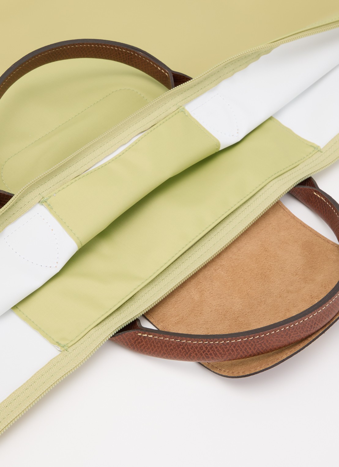 Longchamp Le Pliage Original reistas XL met leren details - detail groen