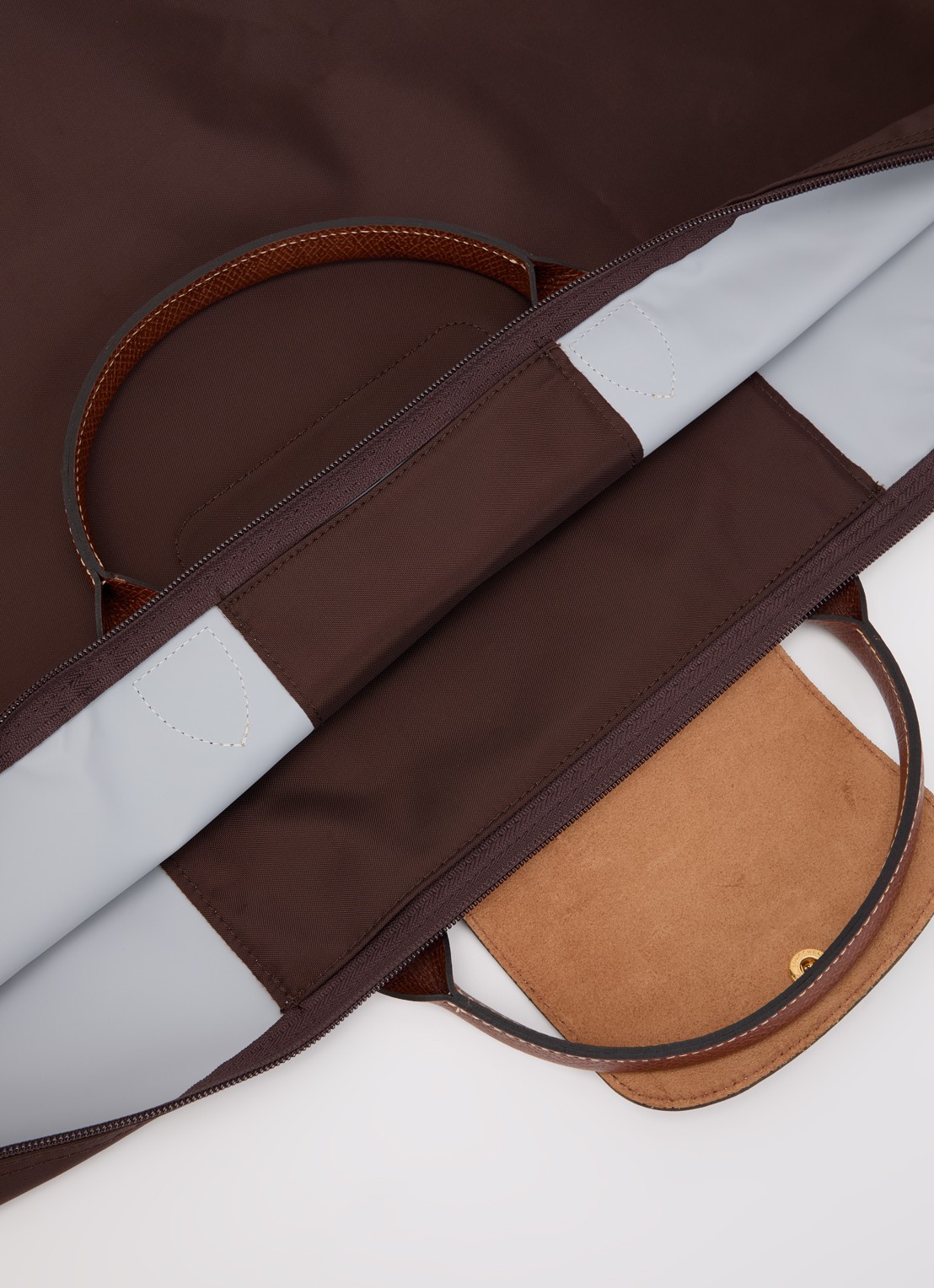 Longchamp Le Pliage Original reistas XL met leren details - detail 2 chocoladebruin
