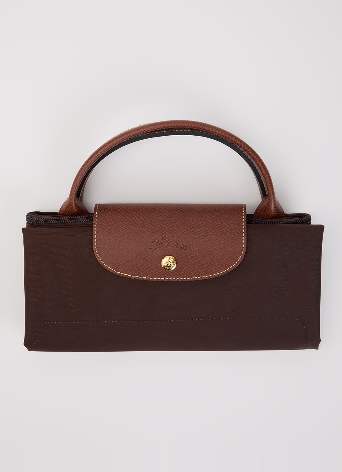 Longchamp Le Pliage Original reistas XL met leren details - detail 4 chocoladebruin