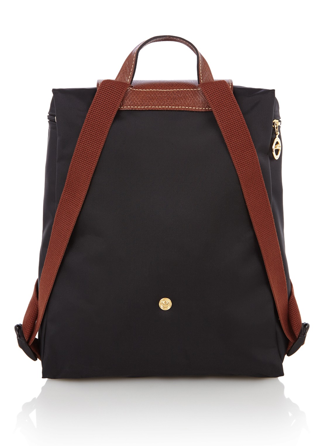 Longchamp Le Pliage Original rugzak M met leren details - detail zwart