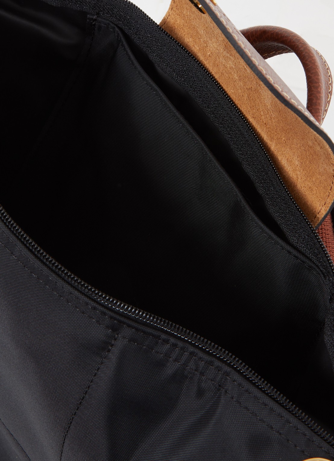 Longchamp Le Pliage Original rugzak M met leren details - detail 4 zwart