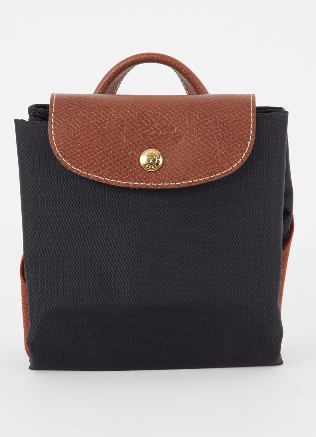 Longchamp Le Pliage Original rugzak M met leren details - detail 5 zwart