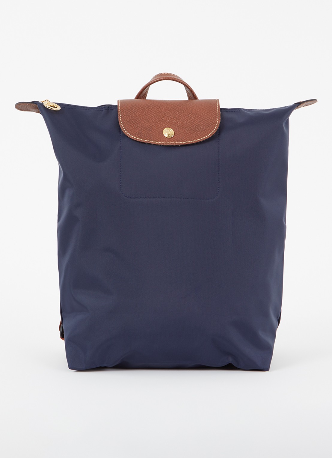 Longchamp Le Pliage Original rugzak M met leren details - voorkant 4 donkerblauw