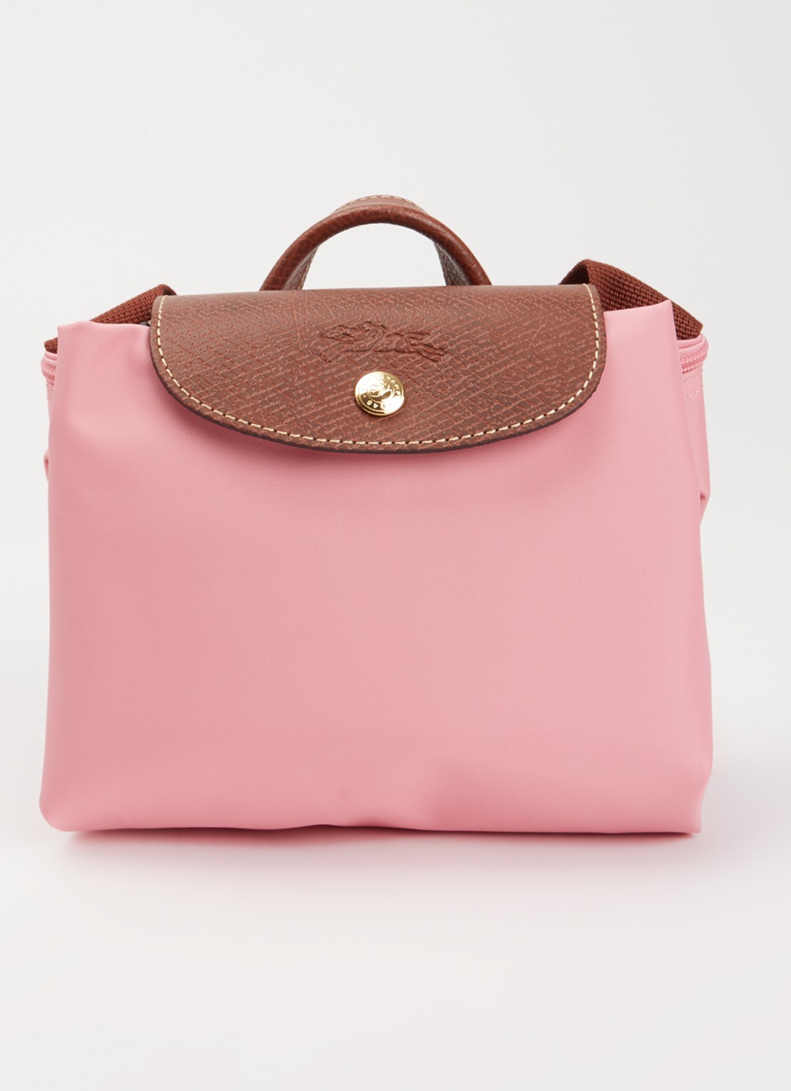 Longchamp Le Pliage Original rugzak M met leren details - detail 4 roze