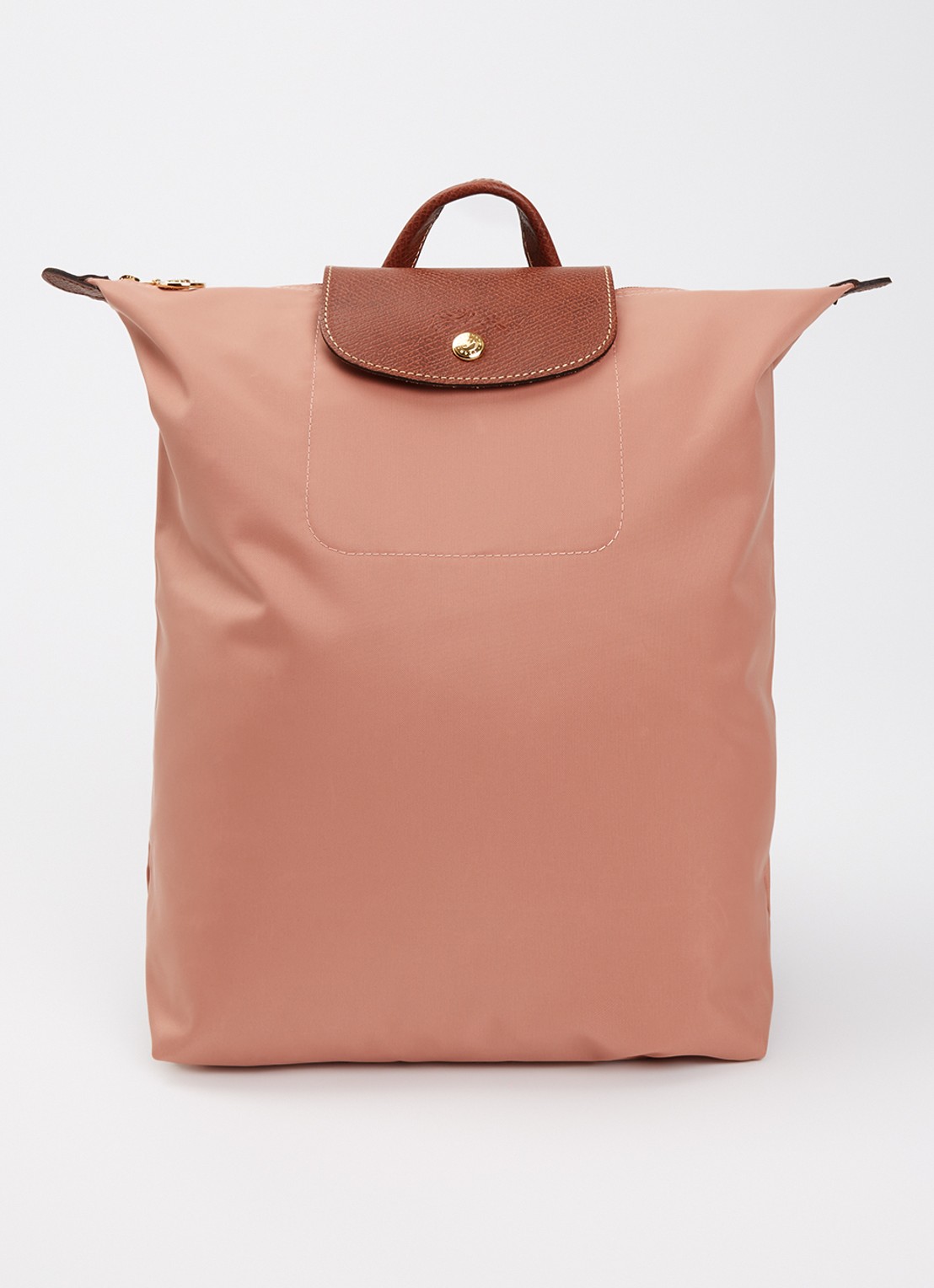 Longchamp Le Pliage Original rugzak M met leren details - voorkant 5 oudroze