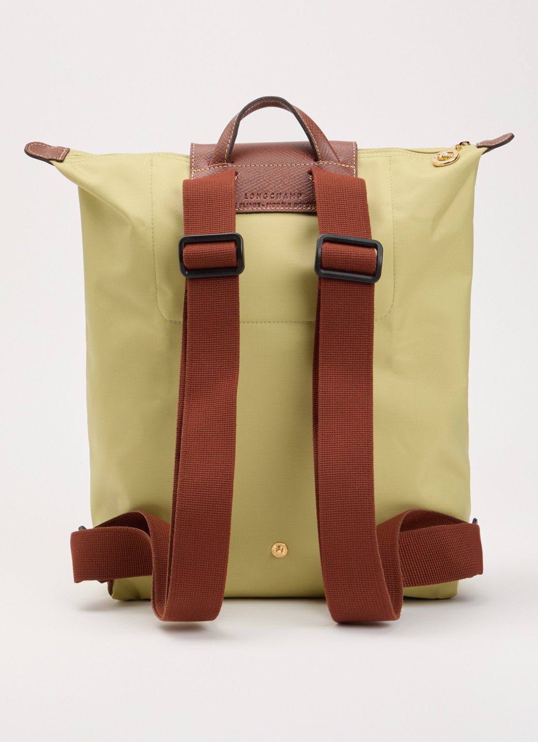 Longchamp Le Pliage Original rugzak M met leren details - achterkant 3 pistachio