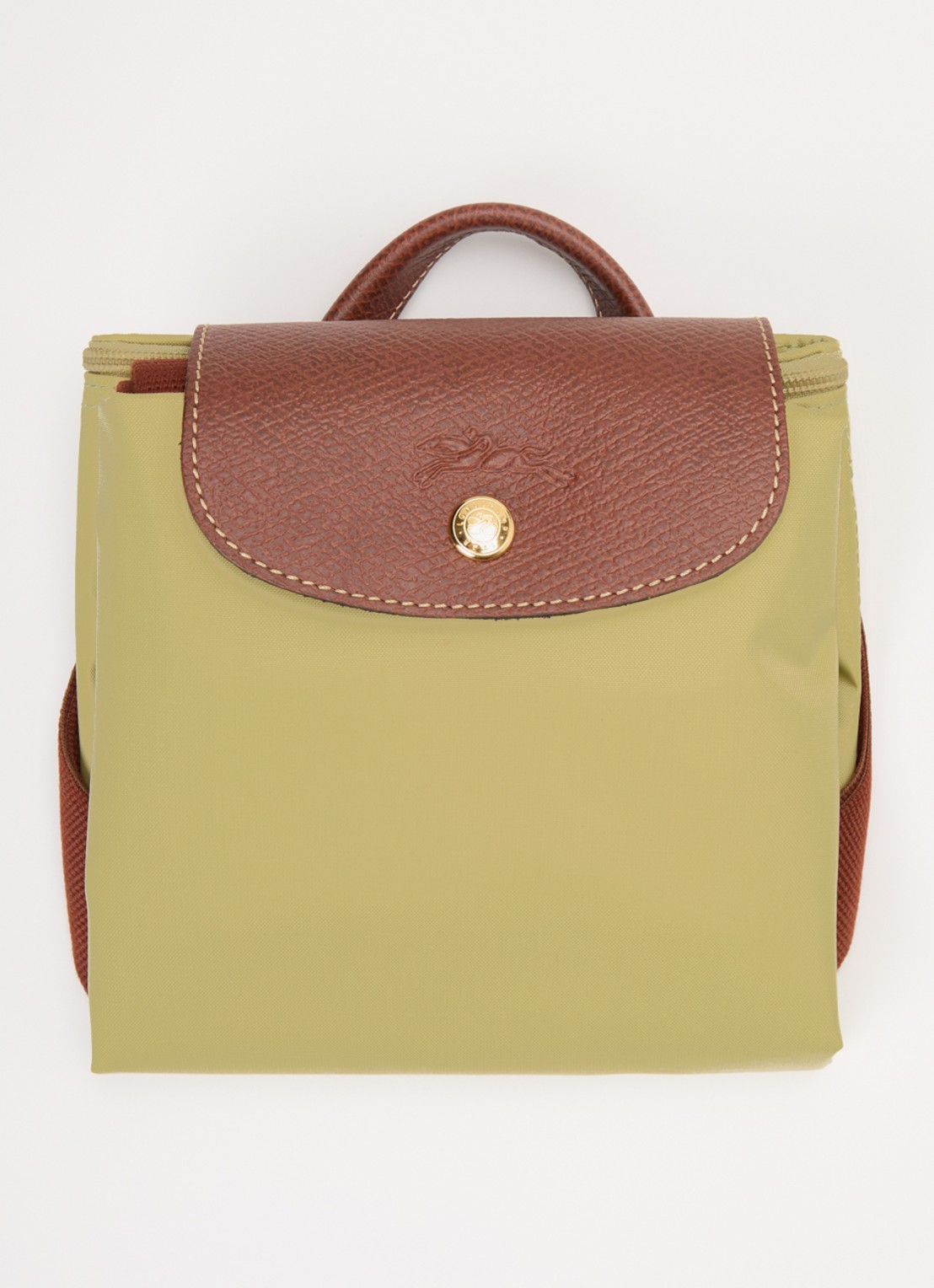 Longchamp Le Pliage Original rugzak M met leren details - detail 2 pistachio