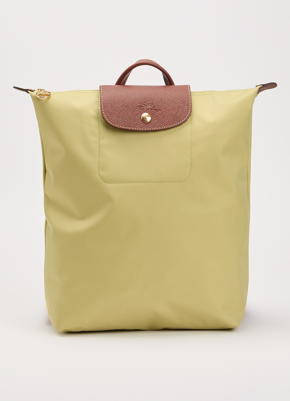 Longchamp Le Pliage Original rugzak M met leren details - voorkant 4 pistachio