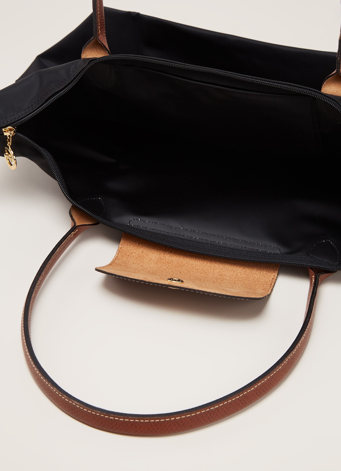 Longchamp Le Pliage Original schoudertas L met leren details - detail 6 zwart