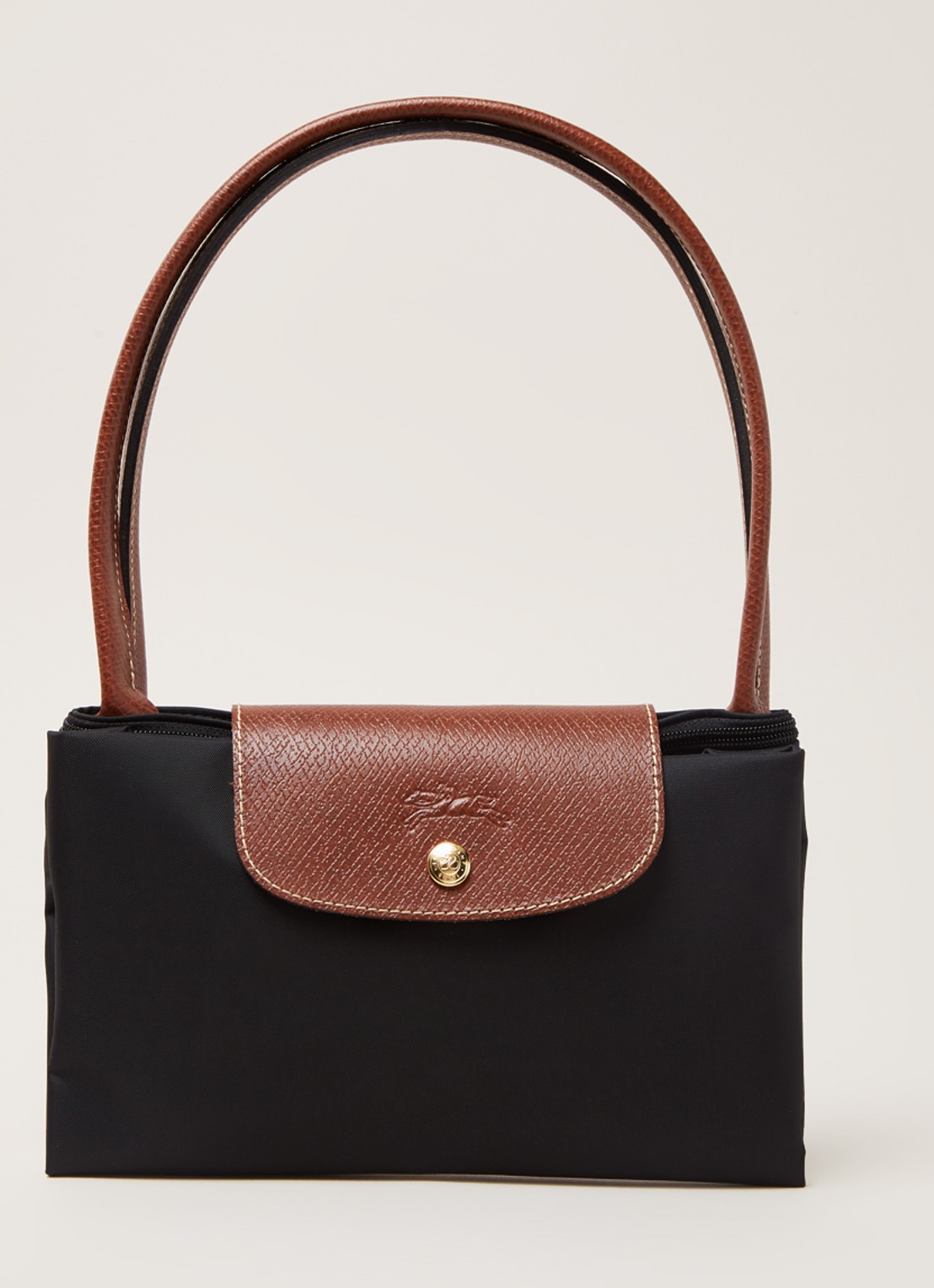 Longchamp Le Pliage Original schoudertas L met leren details - detail 3 zwart