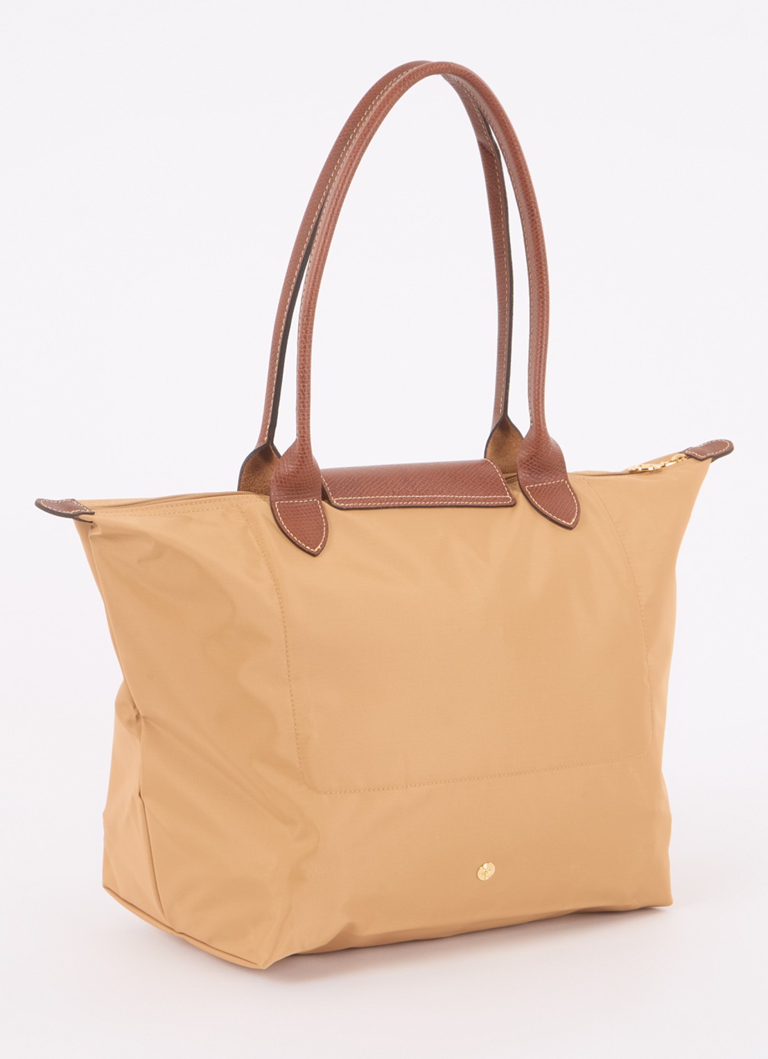 Longchamp Le Pliage Original schoudertas L met leren details - achterkant okergeel