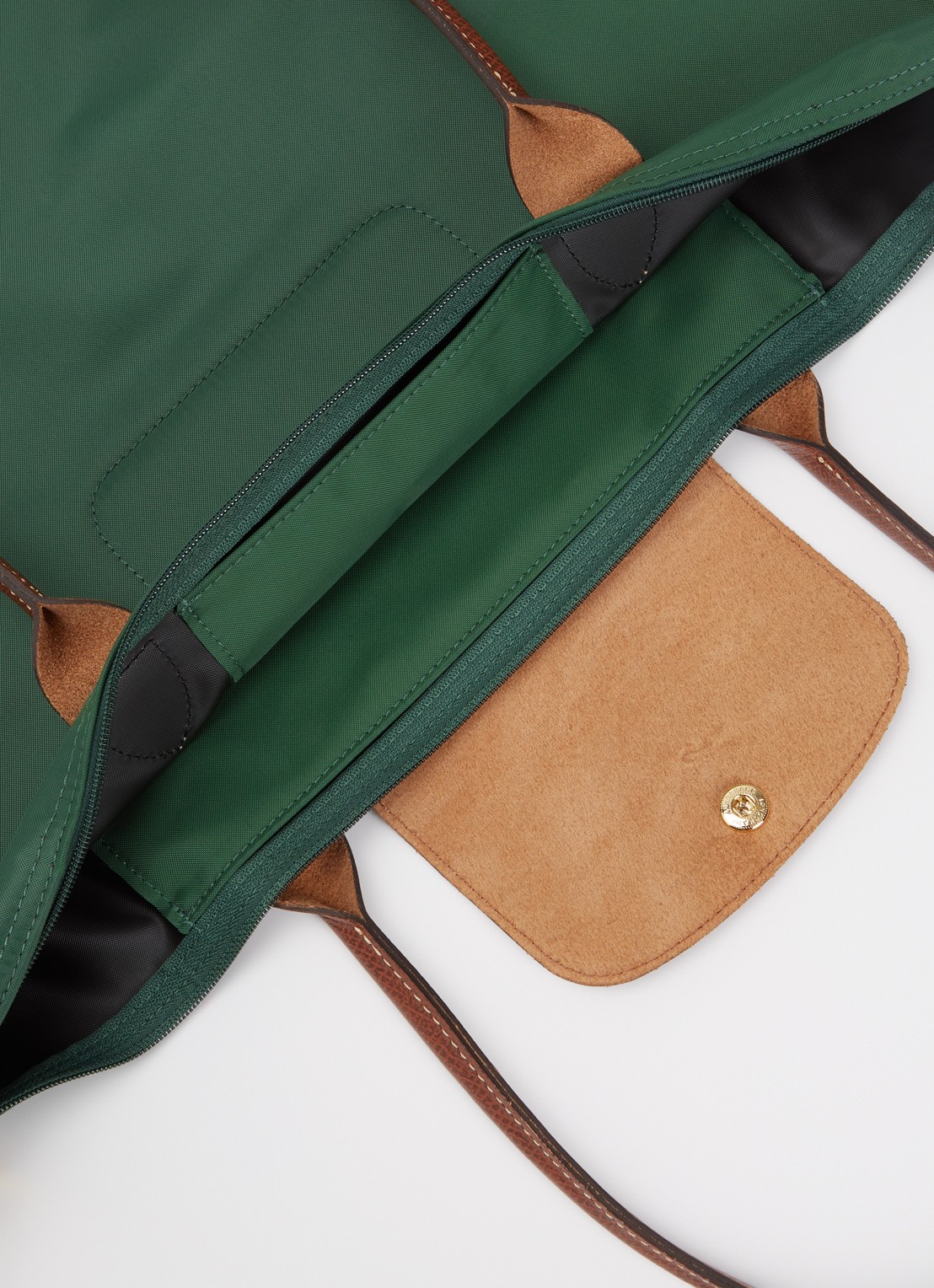 Longchamp Le Pliage Original schoudertas L met leren details - detail 4 groen