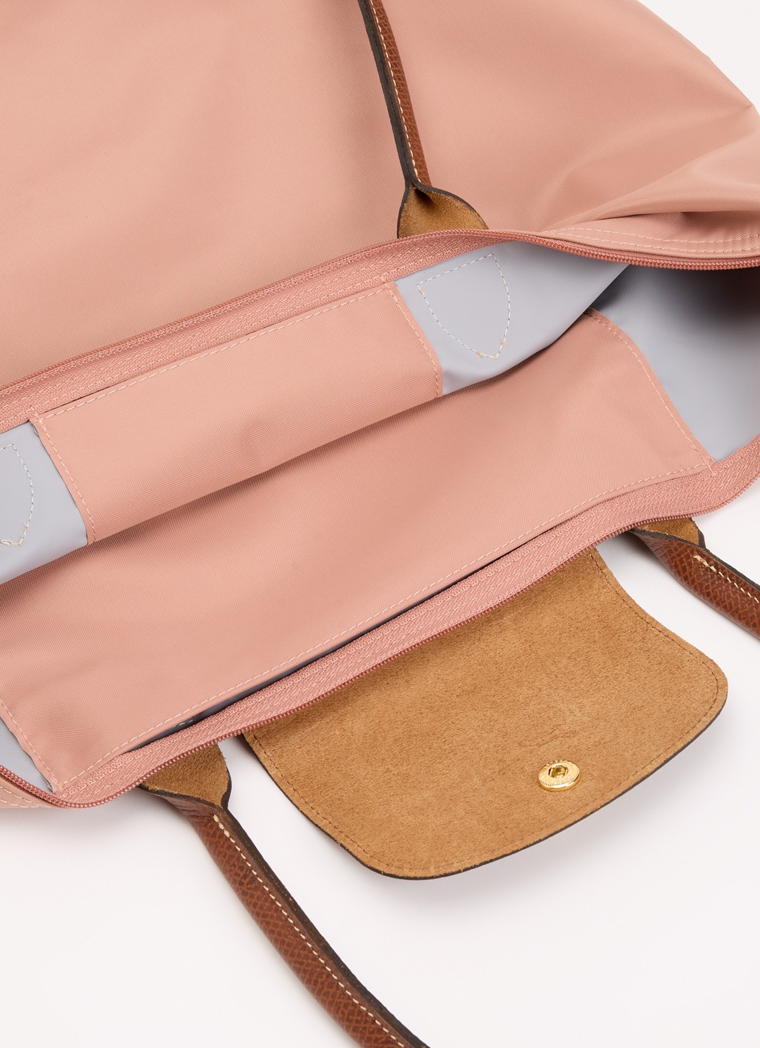 Longchamp Le Pliage Original schoudertas L met leren details - detail 2 oudroze