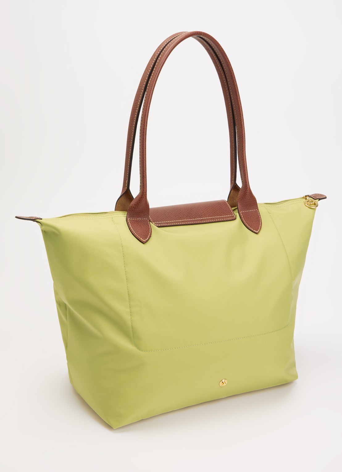 Longchamp Le Pliage Original schoudertas L met leren details - achterkant 5 mosgroen