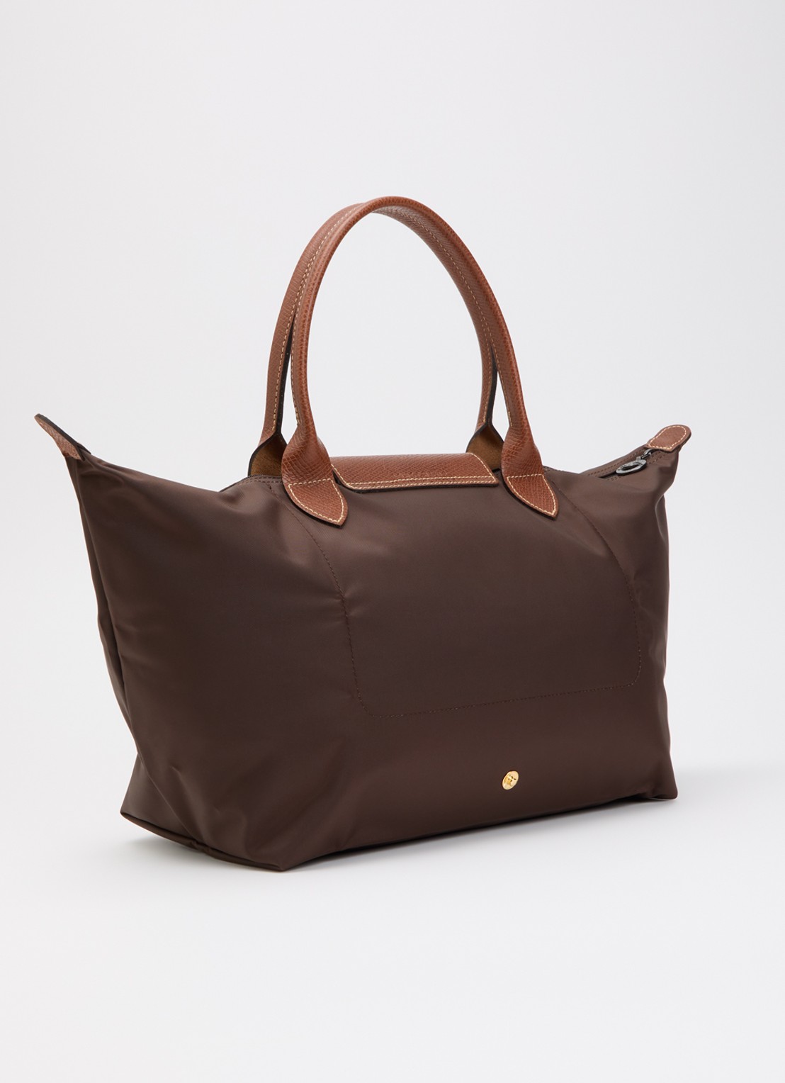 Longchamp Le Pliage Original schoudertas L met leren details - achterkant donkerbruin