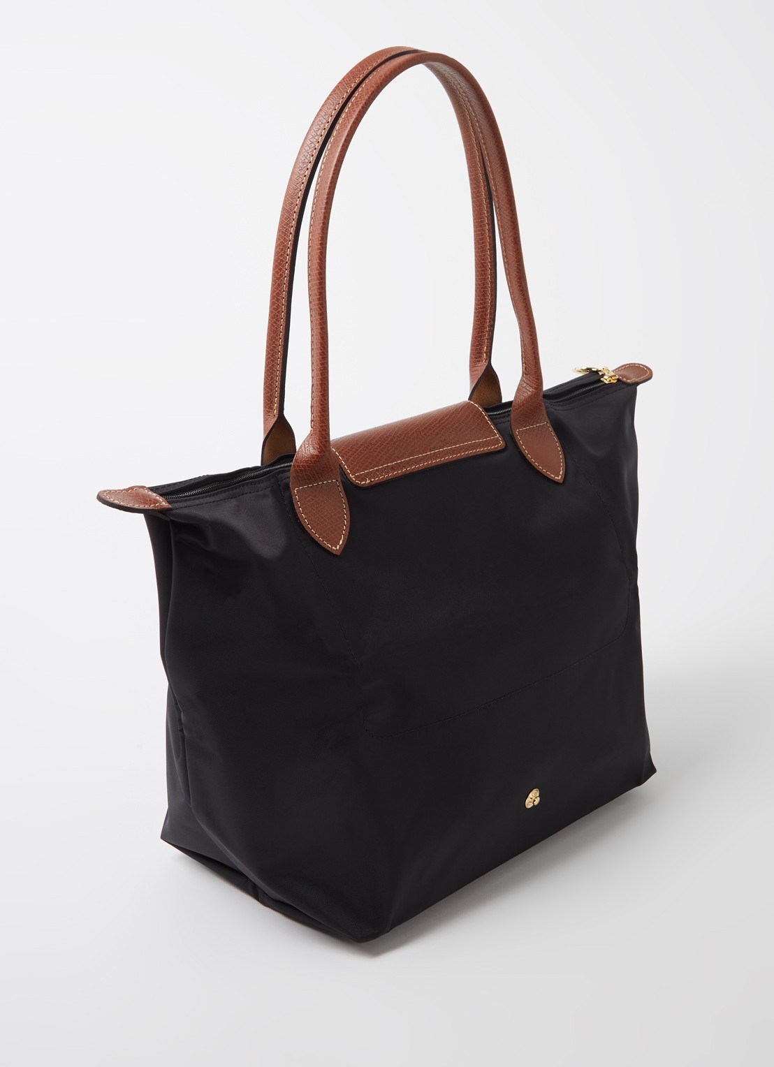 Longchamp Le Pliage Original schoudertas M met leren details - achterkant 3 zwart