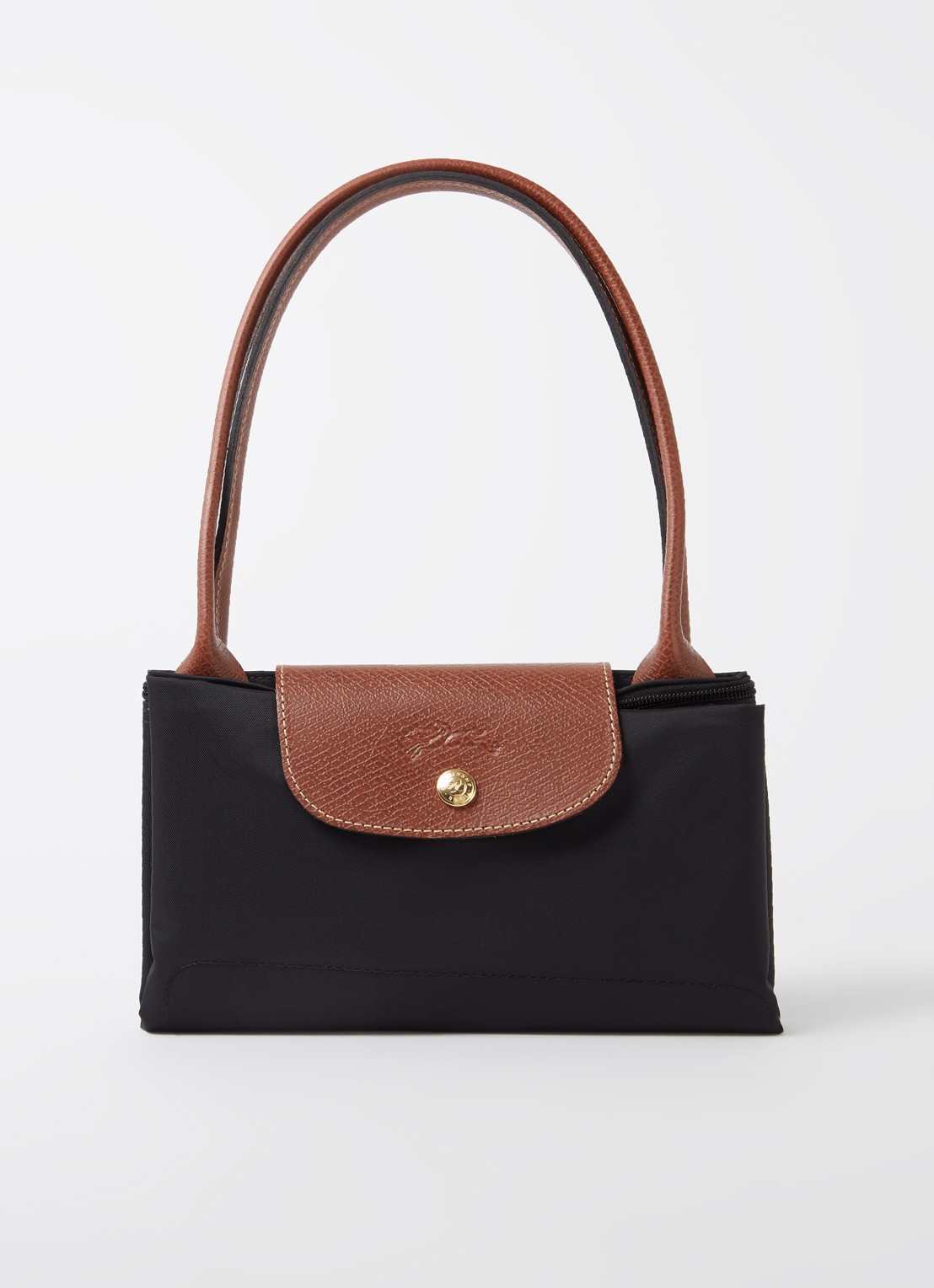 Longchamp Le Pliage Original schoudertas M met leren details - detail 6 zwart