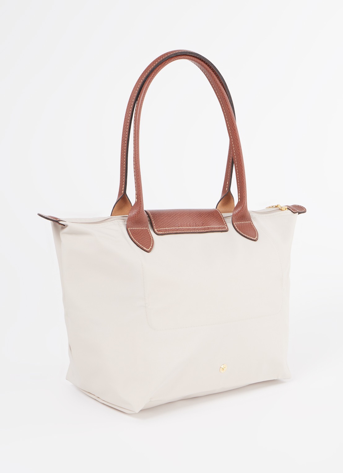 Longchamp Le Pliage Original schoudertas M met leren details - achterkant 3 creme