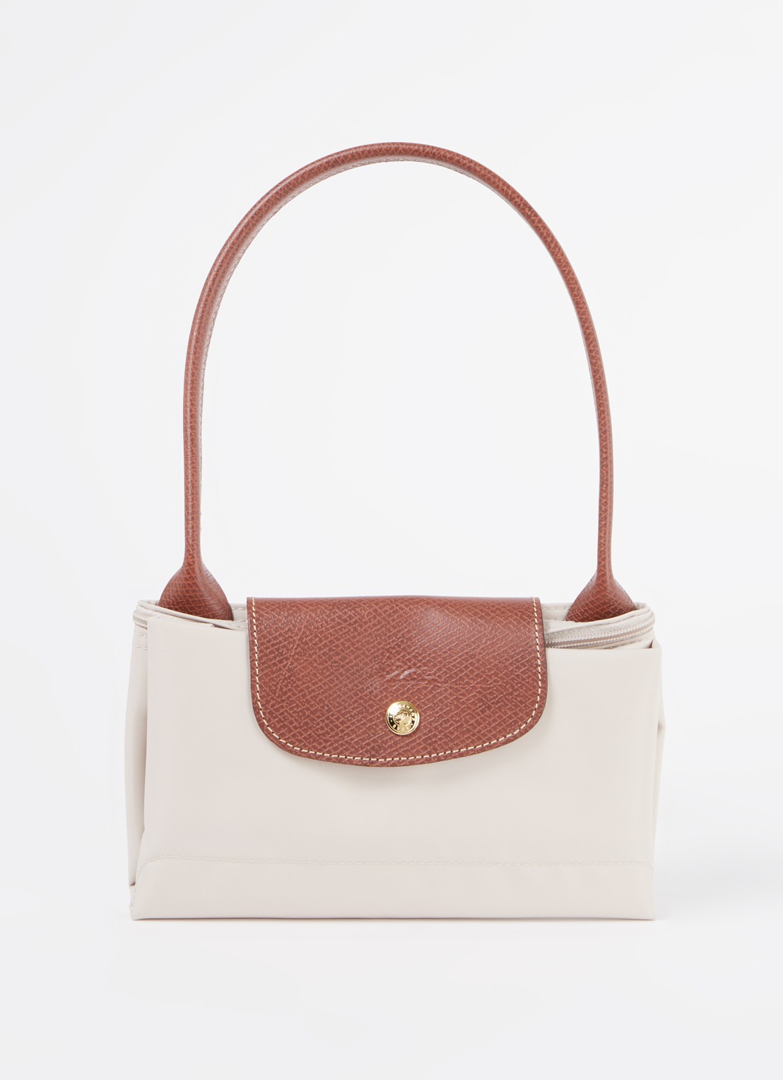 Longchamp Le Pliage Original schoudertas M met leren details - detail 6 creme