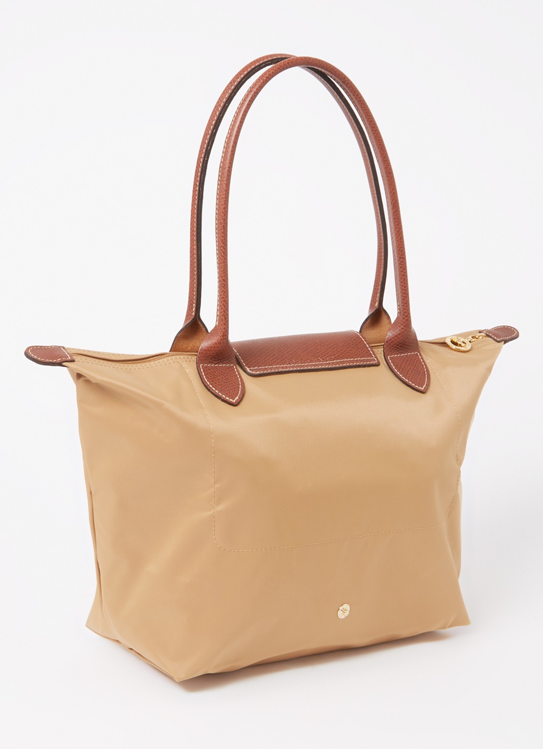Longchamp Le Pliage Original schoudertas M met leren details - achterkant 4 camel