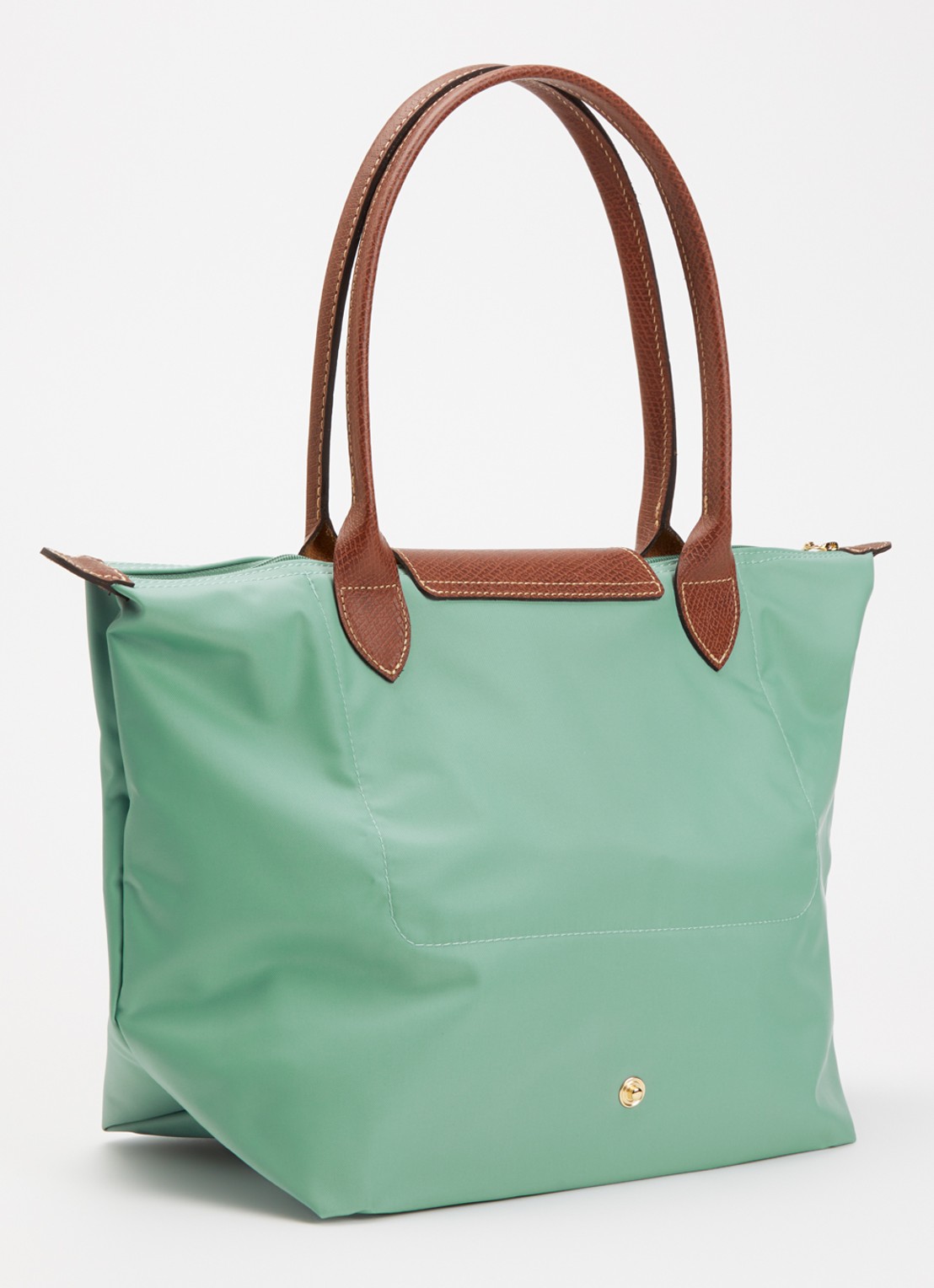 Longchamp Le Pliage Original schoudertas M met leren details - achterkant 3 zeegroen