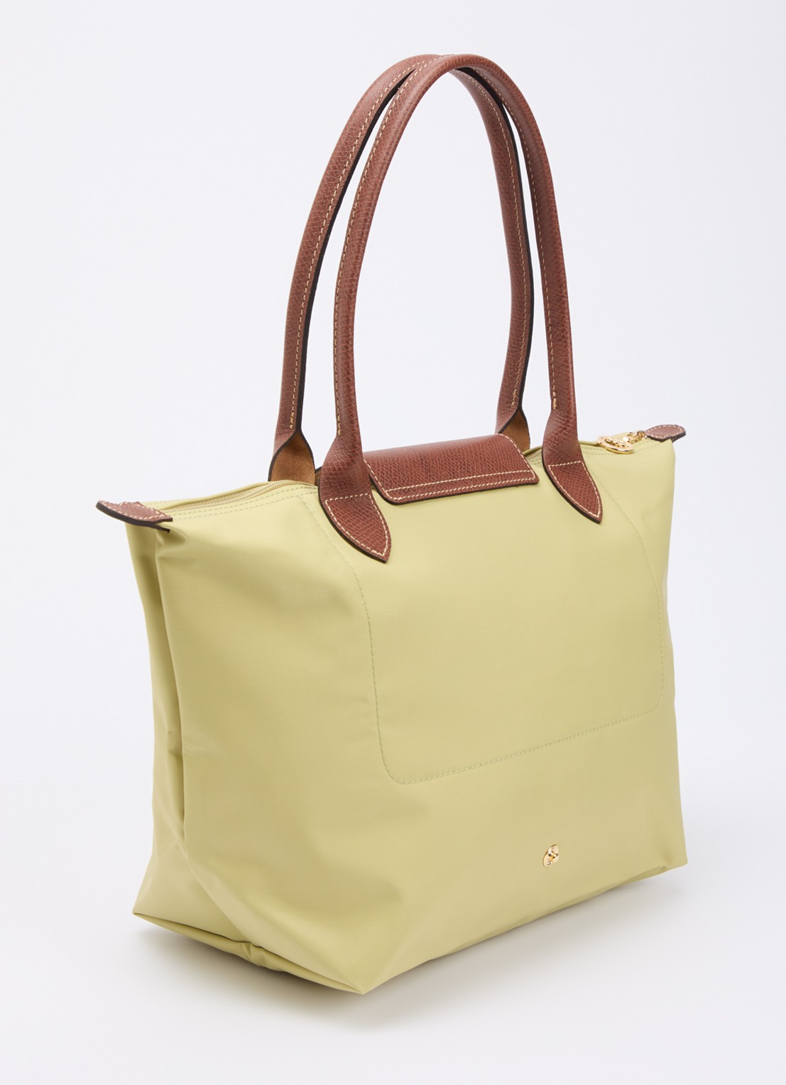 Longchamp Le Pliage Original schoudertas M met leren details - achterkant mosgroen