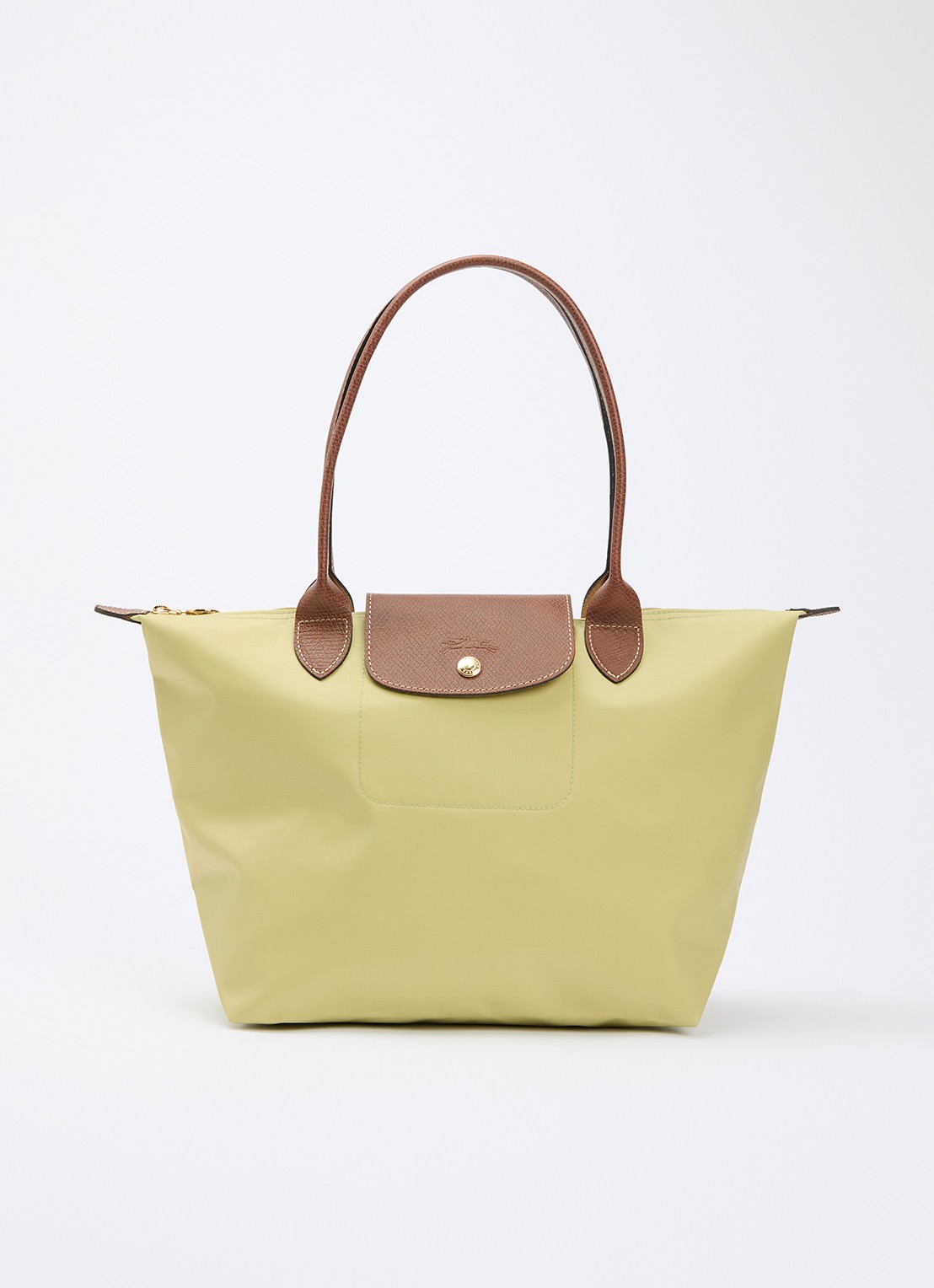 Longchamp Le Pliage Original schoudertas M met leren details - voorkant 6 mosgroen