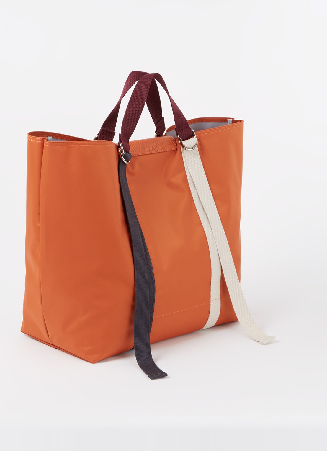 Longchamp Le Pliage Re-Play handtas XL met leren details  - achterkant oranje
