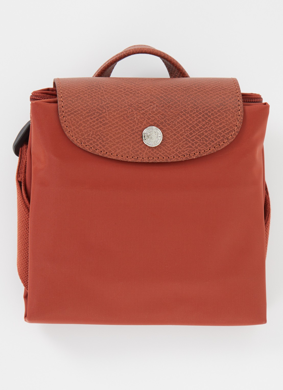 Longchamp Le Pliage rugzak M met leren details - detail 2 kastanjebruin