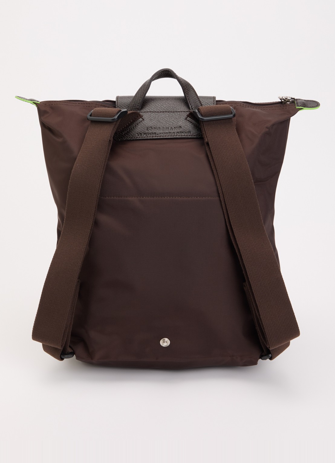 Longchamp Le Pliage rugzak M met leren details - achterkant 4 donkerbruin