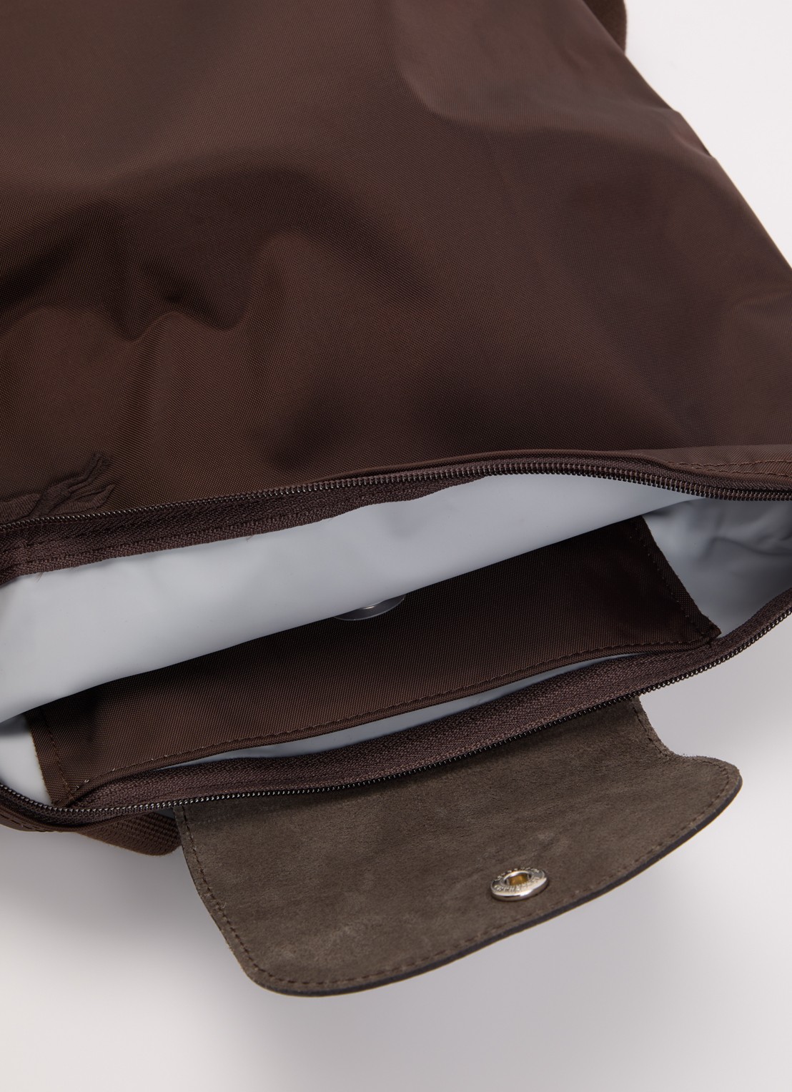 Longchamp Le Pliage rugzak M met leren details - detail 5 donkerbruin