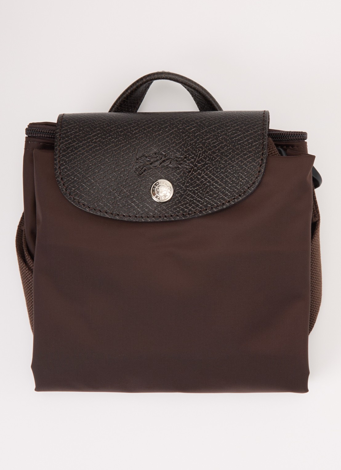 Longchamp Le Pliage rugzak M met leren details - detail 6 donkerbruin