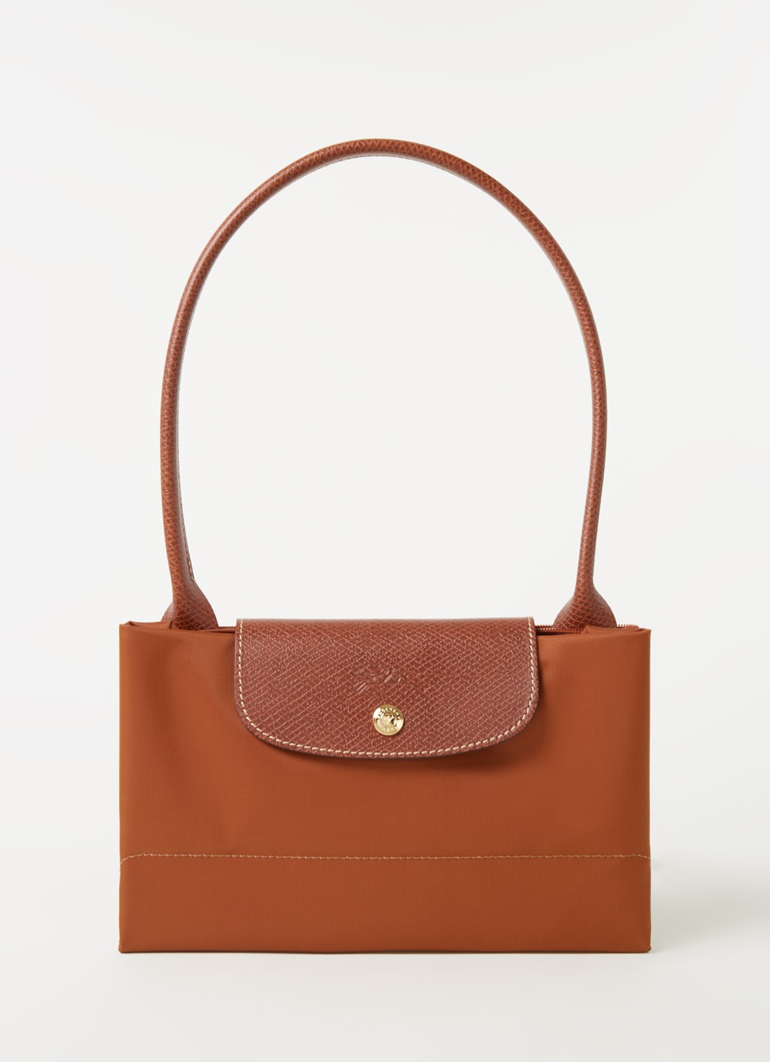 Longchamp Le Pliage schoudertas L met leren details - detail 5 cognac