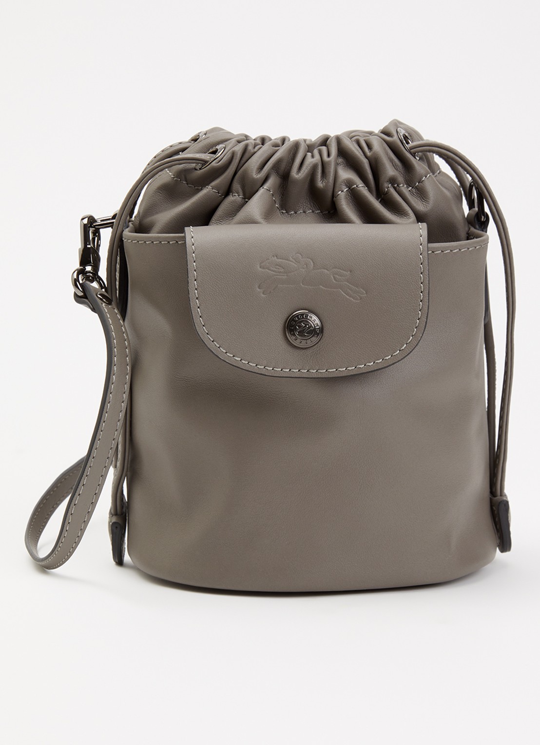 Longchamp Le Pliage Xtra crossbodytas XS van leer - voorkant 5 taupe