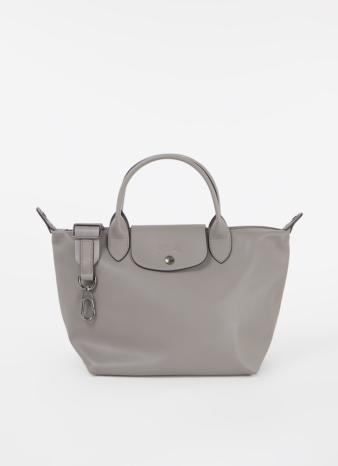 Longchamp Le Pliage Xtra handtas S van leer - voorkant grijs