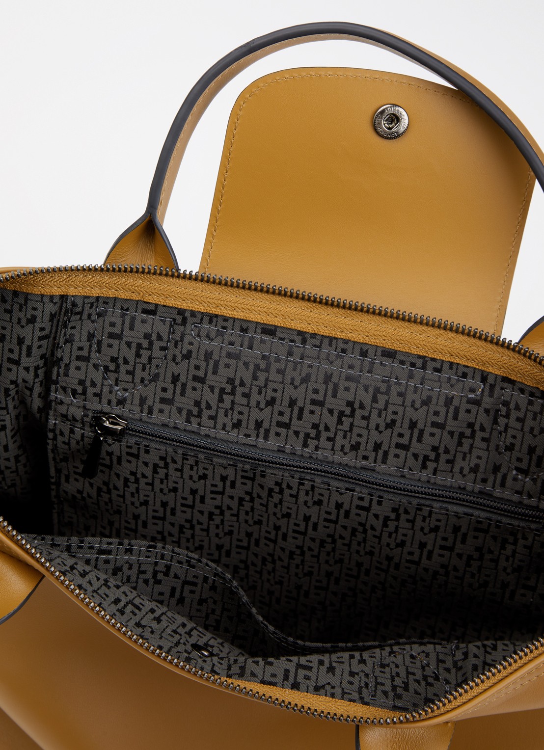 Longchamp Le Pliage Xtra handtas S van leer - detail 5 cognac