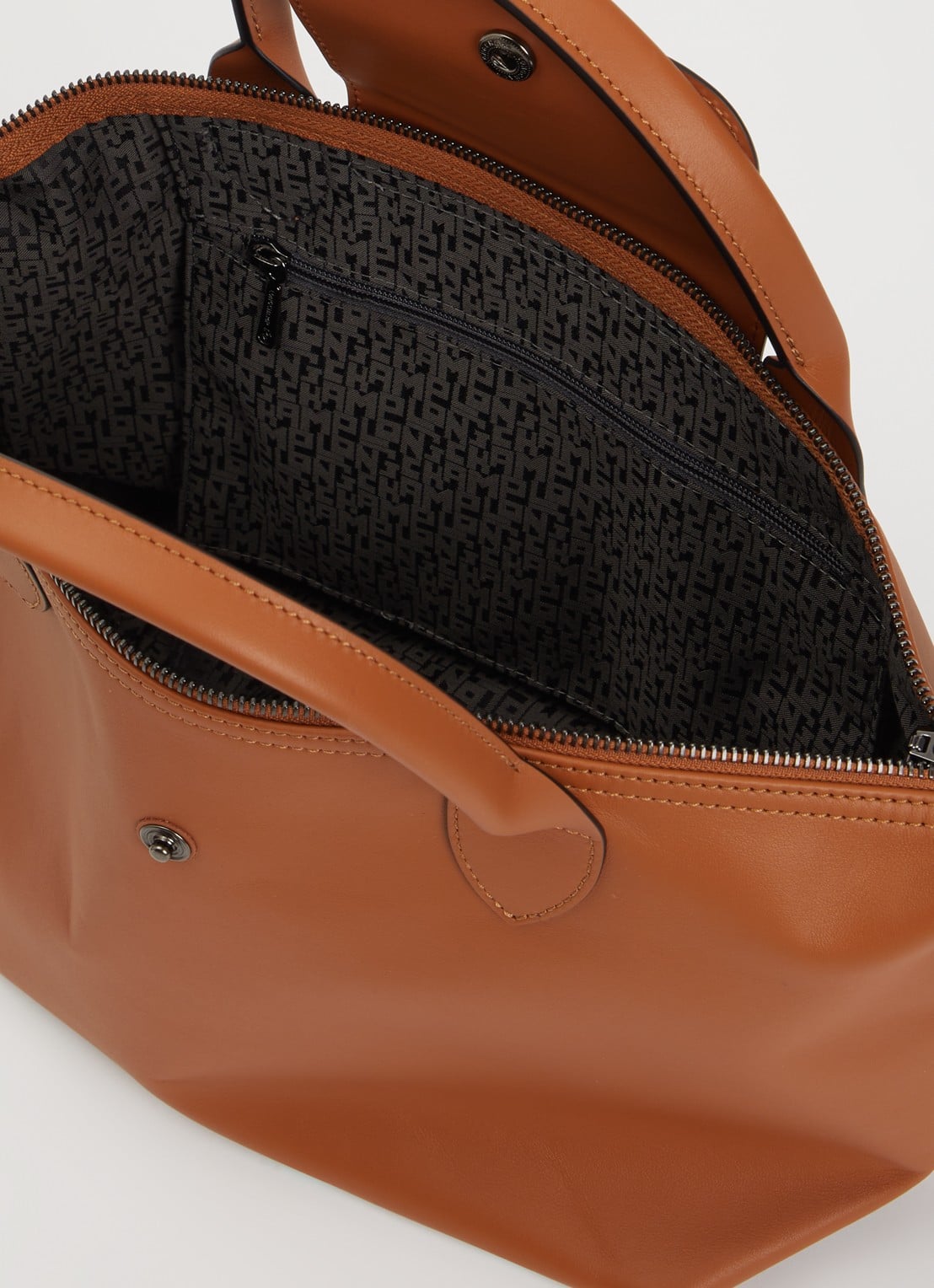 Longchamp Le Pliage Xtra handtas S van leer - detail 5 oranjebruin