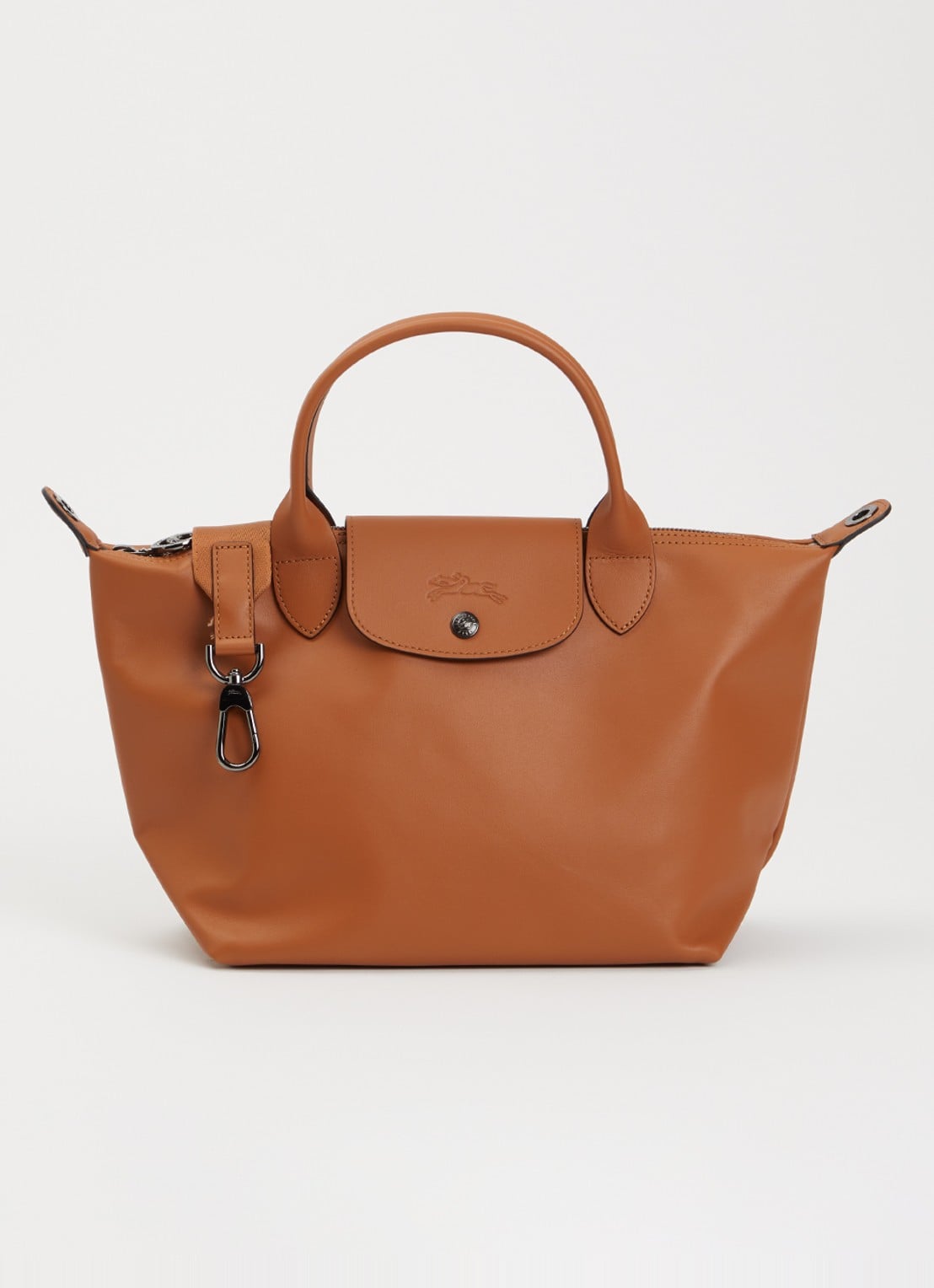 Longchamp Le Pliage Xtra handtas S van leer - voorkant 2 oranjebruin