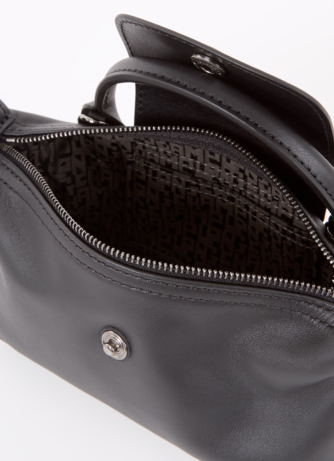 Longchamp Le Pliage Xtra handtas XS van leer met afneembare schouderriem - detail 4 zwart