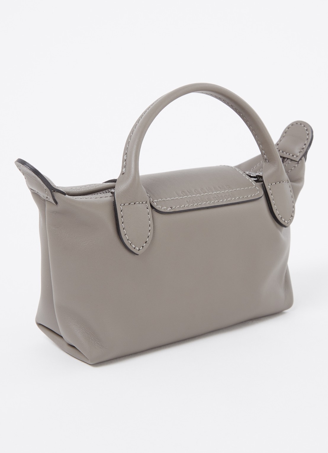 Longchamp Le Pliage Xtra handtas XS van leer met afneembare schouderriem - achterkant 6 grijs