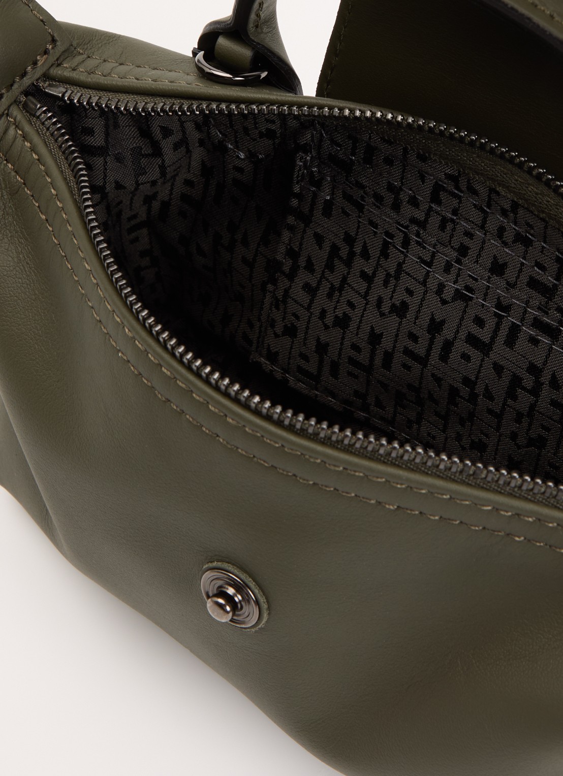 Longchamp Le Pliage Xtra handtas XS van leer met afneembare schouderriem - detail 5 legergroen