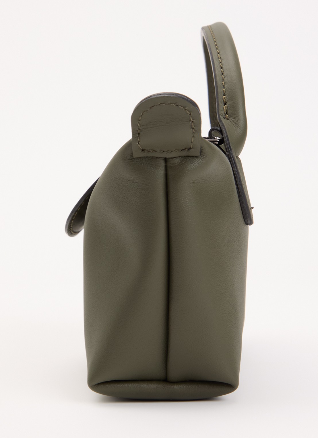 Longchamp Le Pliage Xtra handtas XS van leer met afneembare schouderriem - detail 6 legergroen