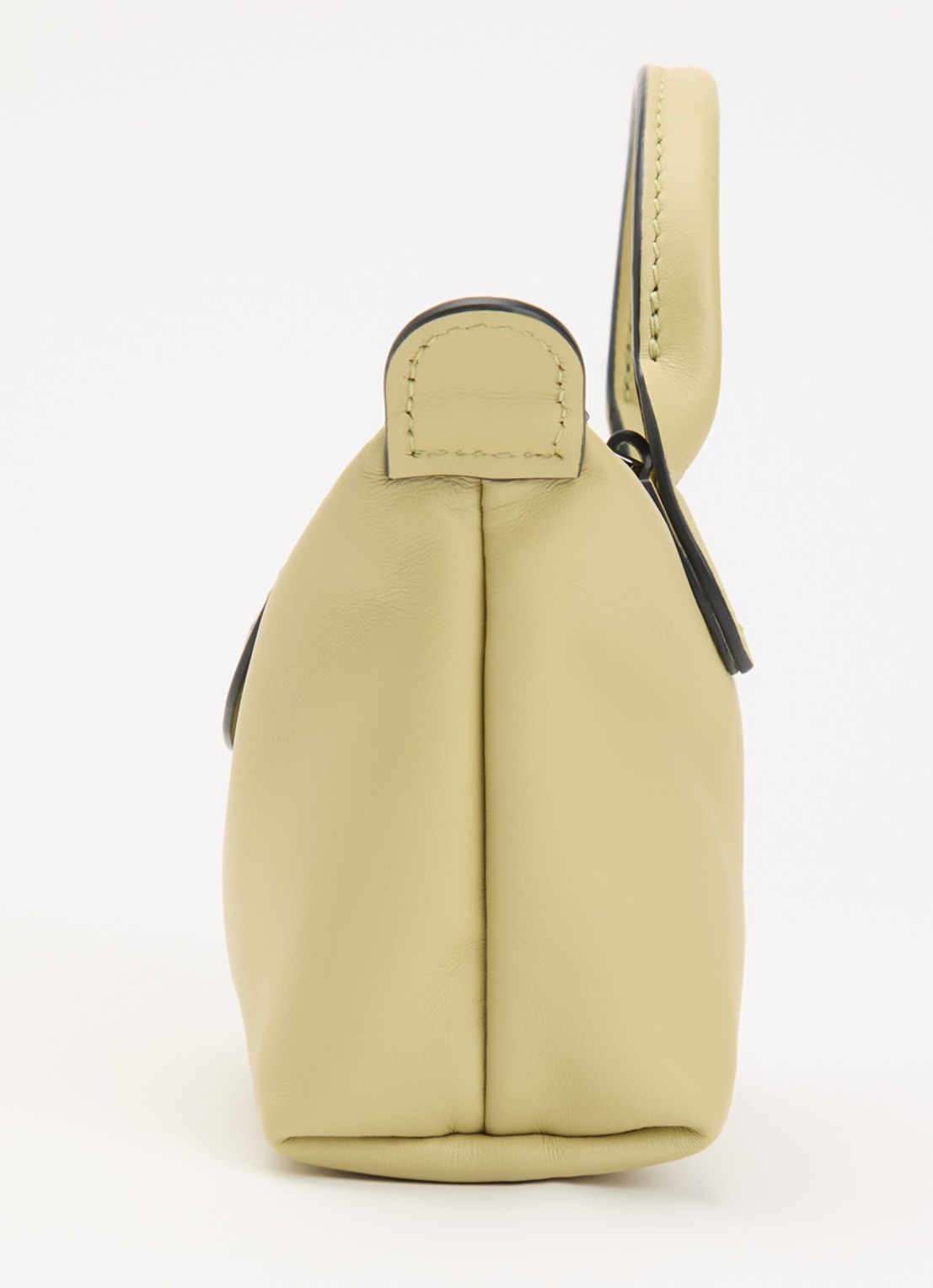 Longchamp Le Pliage Xtra handtas XS van leer met afneembare schouderriem - detail 3 lichtgroen