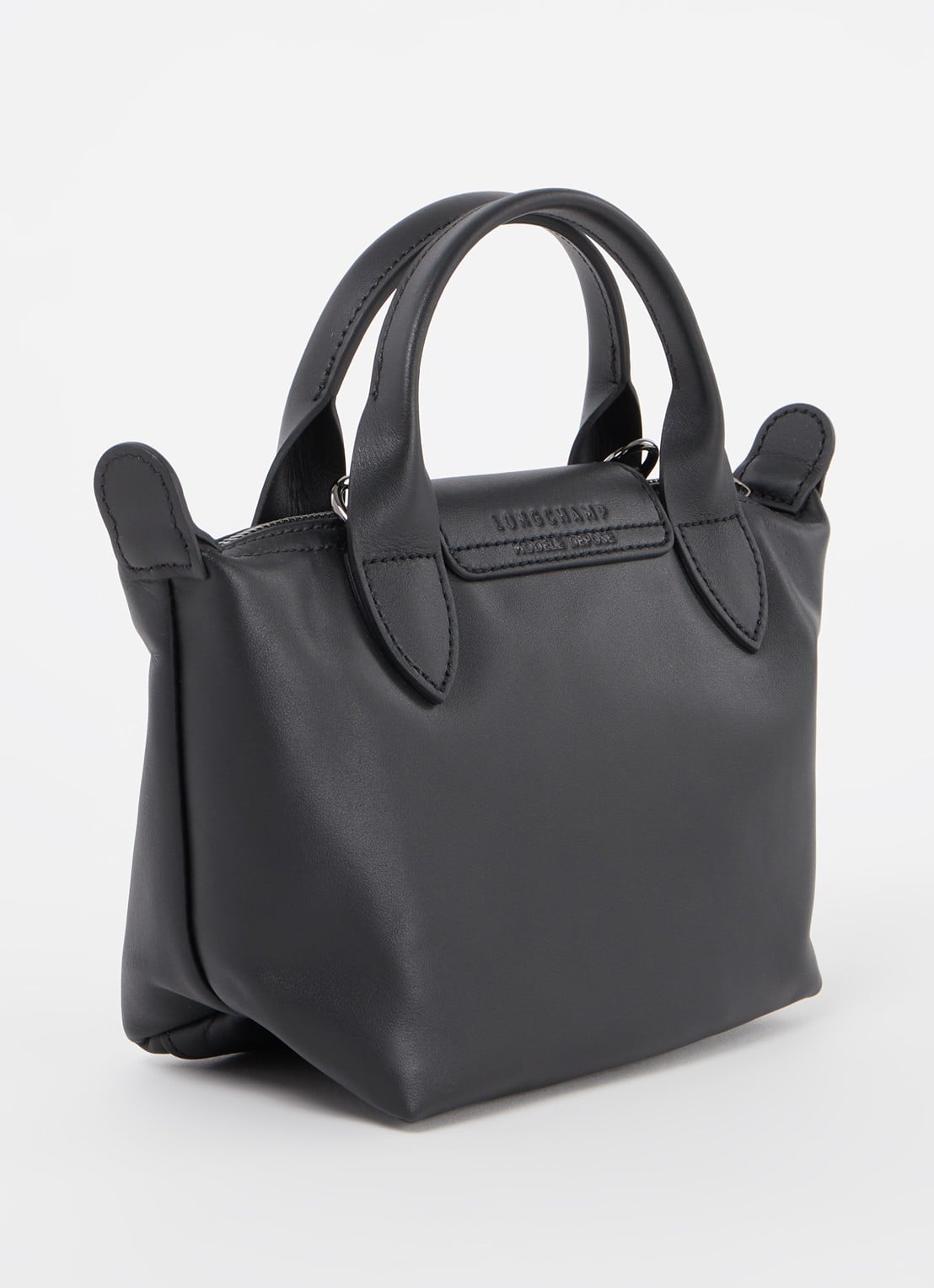 Longchamp Le Pliage Xtra handtas XS van leer - achterkant 5 zwart