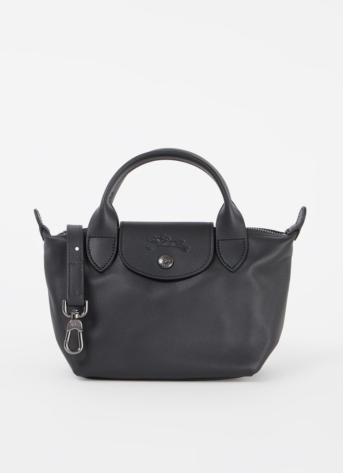 Longchamp Le Pliage Xtra handtas XS van leer - voorkant 3 zwart