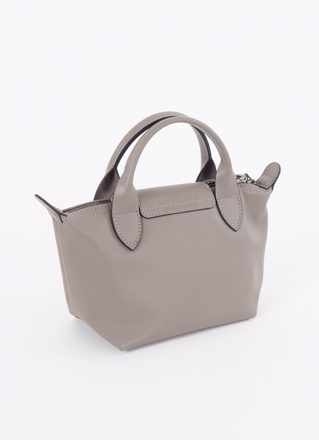 Longchamp Le Pliage Xtra handtas XS van leer - achterkant lichtbruin