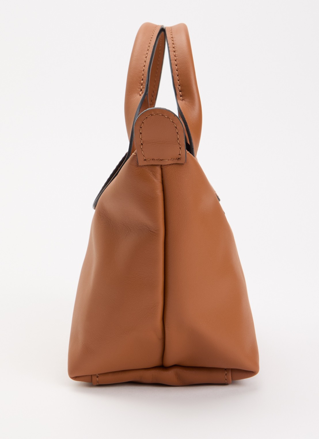 Longchamp Le Pliage Xtra handtas XS van leer - detail 5 oranjebruin